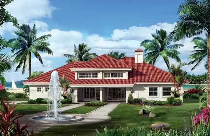 Florida house plans 77-354 - front exterior, 2,014 sq ft, 3 bed, 2 bath house plans | Monster House Plans
