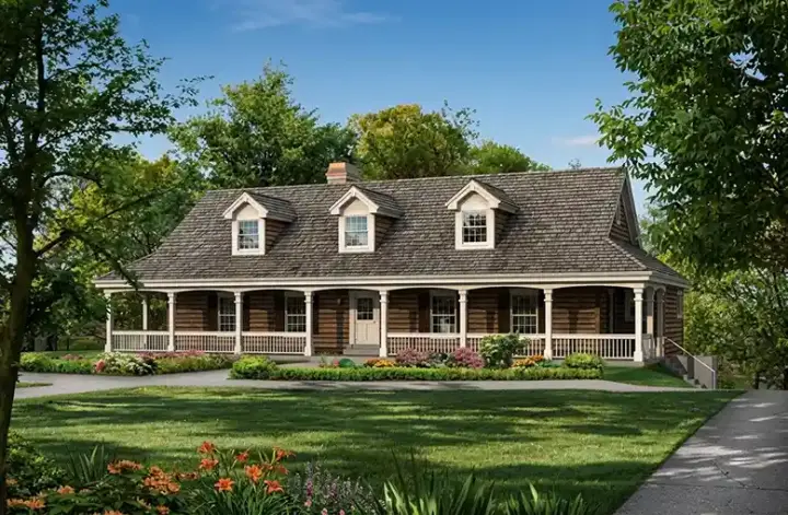 Country house plans 77-360 - front exterior, 2,213 sq ft, 3 bed, 2 bath house plans | Monster House Plans