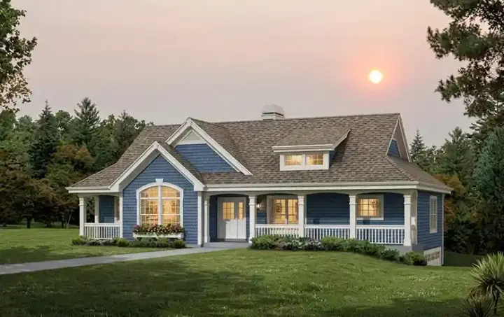 Country house plans 77-361 - front exterior, 1,676 sq ft, 3 bed, 2 bath house plans | Monster House Plans