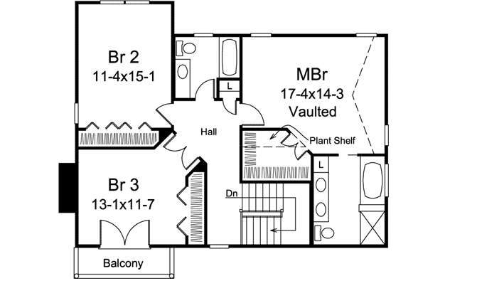 Upper/Second Floor Plan: 77-363
