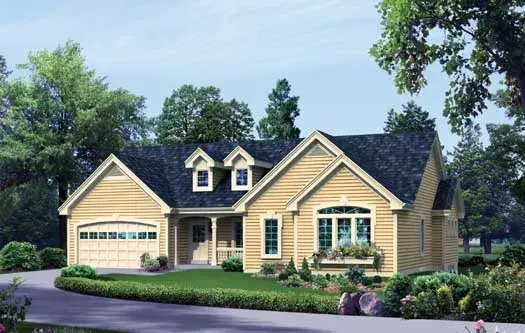 Country house plans 77-364 - front exterior, 1,912 sq ft, 4 bed, 2 bath house plans | Monster House Plans