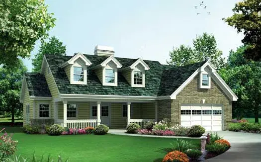 Country house plans 77-365 - front exterior, 1,663 sq ft, 3 bed, 2 bath house plans | Monster House Plans
