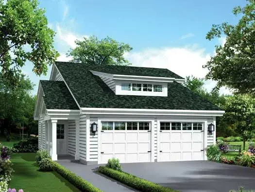 Bungalow house plans 77-366 - front exterior, 1,086 sq ft, 1 bed, 1 bath house plans | Monster House Plans