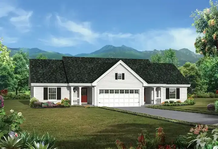 Traditional house plans 77-368 - front exterior, 1,618 sq ft, 4 bed, 4 bath house plans | Monster House Plans