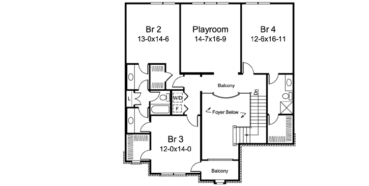Upper/Second Floor Plan: 77-375