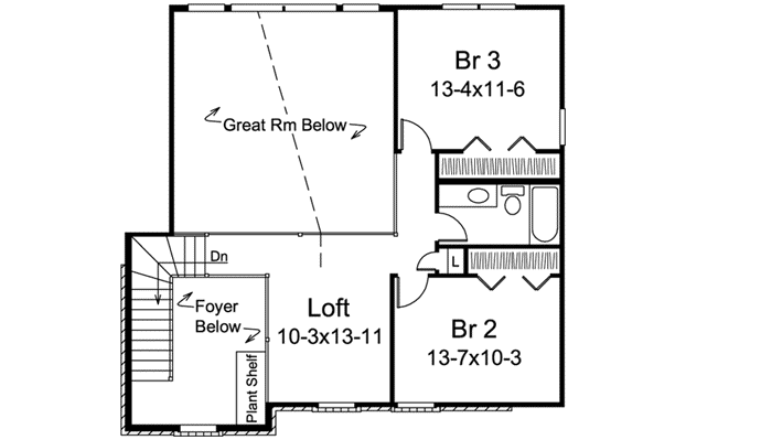 Upper/Second Floor Plan: 77-385