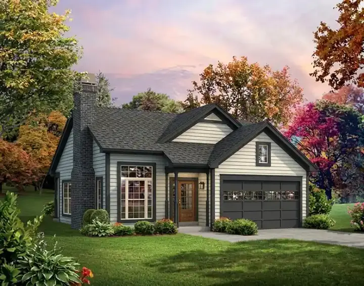 Traditional house plans 77-388 - front exterior, 1,281 sq ft, 3 bed, 2 bath house plans | Monster House Plans