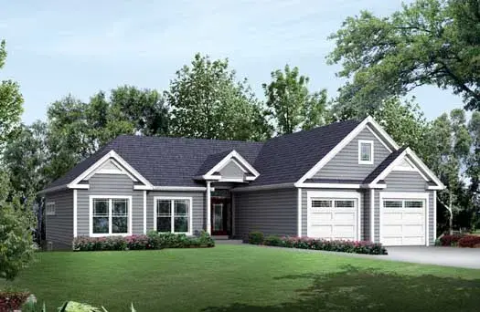 Traditional house plans 77-389 - front exterior, 2,100 sq ft, 3 bed, 2 bath house plans | Monster House Plans