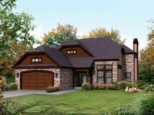 English Country house plans 77-390 - front exterior, 2,360 sq ft, 3 bed, 2 bath house plans | Monster House Plans