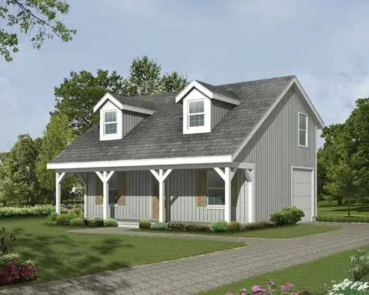 Country house plans 77-402 - front exterior, 660 sq ft, 0 bed, 0 bath house plans | Monster House Plans