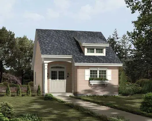 Bungalow house plans 77-404 - front exterior, 753 sq ft, 0 bed, 0 bath house plans | Monster House Plans