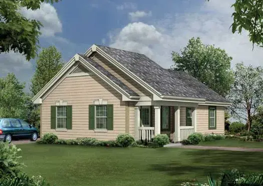 Country house plans 77-406 - front exterior, 880 sq ft, 0 bed, 0 bath house plans | Monster House Plans