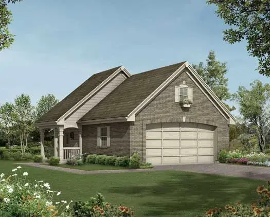 European house plans 77-409 - front exterior, 1,052 sq ft, 0 bed, 0 bath house plans | Monster House Plans