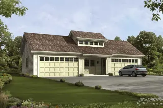 Contemporary house plans 77-410 - front exterior, 1,004 sq ft, 0 bed, 0 bath house plans | Monster House Plans