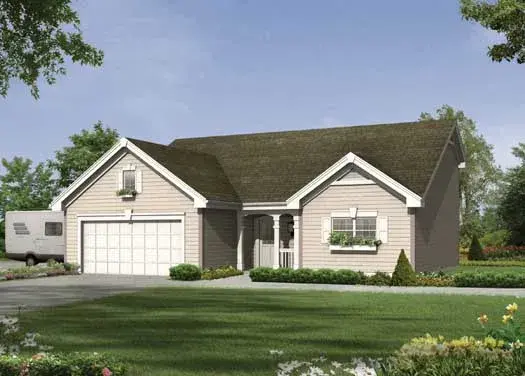 Traditional house plans 77-423 - front exterior, 1,625 sq ft, 0 bed, 0 bath house plans | Monster House Plans