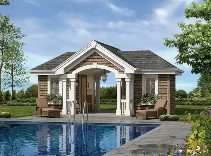 Traditional house plans 77-432 - front exterior, 442 sq ft, 0 bed, 0 bath house plans | Monster House Plans