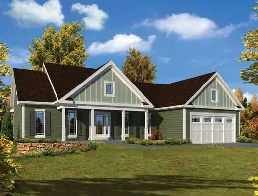 Traditional house plans 77-439 - front exterior, 1,994 sq ft, 3 bed, 2 bath house plans | Monster House Plans