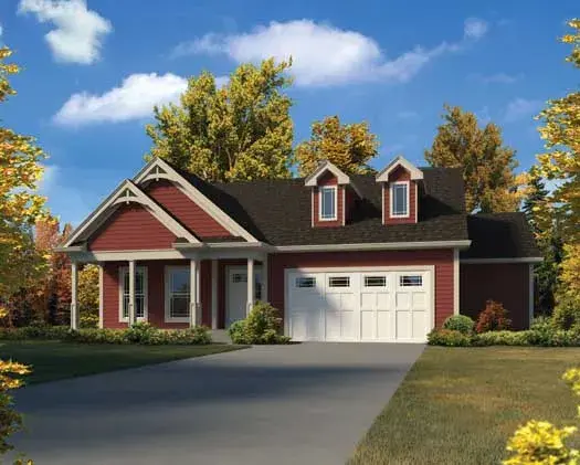 Country house plans 77-442 - front exterior, 2,453 sq ft, 3 bed, 2 bath house plans | Monster House Plans