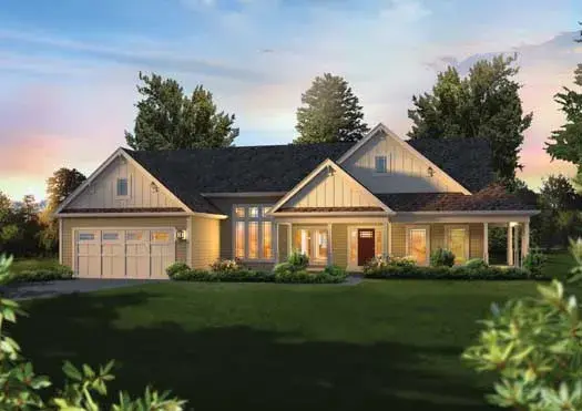 Country house plans 77-445 - front exterior, 2,156 sq ft, 3 bed, 2 bath house plans | Monster House Plans