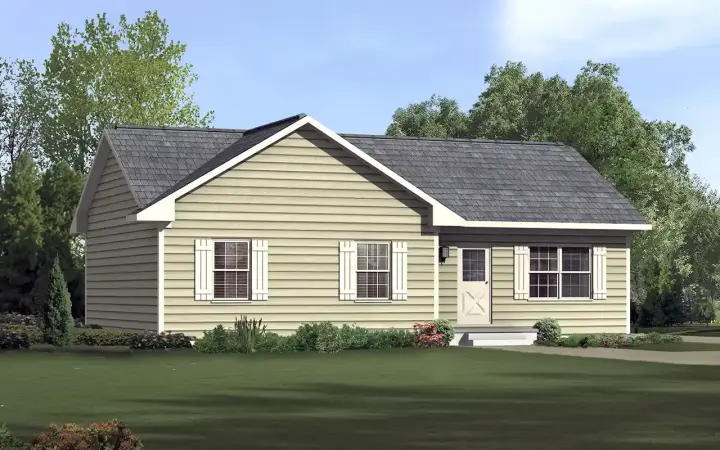 Traditional house plans 77-474 - front exterior, 1,104 sq ft, 3 bed, 2 bath house plans | Monster House Plans