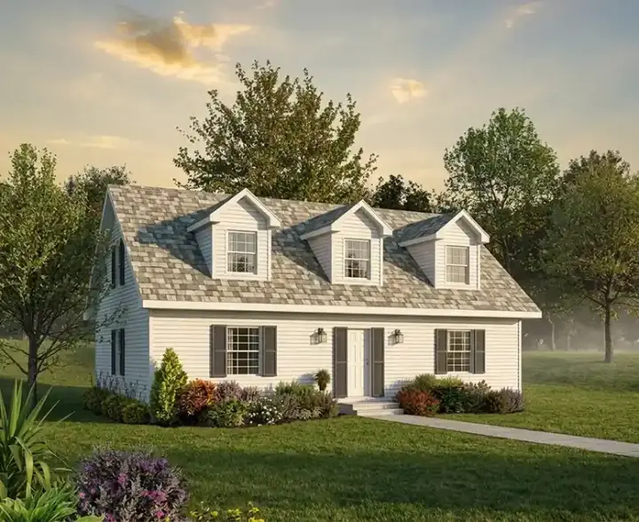 Cape Cod house plans 77-484 - front exterior, 1,705 sq ft, 4 bed, 2 bath house plans | Monster House Plans