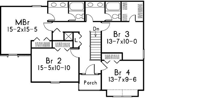 Upper/Second Floor Plan: 77-496