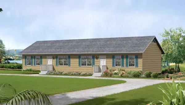 Ranch house plans 77-504 - front exterior, 3,072 sq ft, 4 bed, 2 bath house plans | Monster House Plans