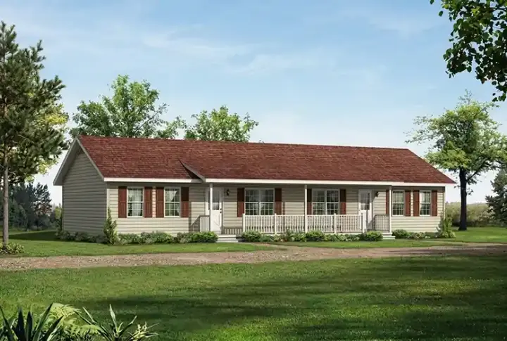 Ranch house plans 77-505 - front exterior, 1,536 sq ft, 2 bed, 1 bath house plans | Monster House Plans