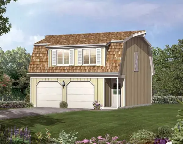 Country house plans 77-557 - front exterior, 604 sq ft, 1 bed, 1 bath house plans | Monster House Plans