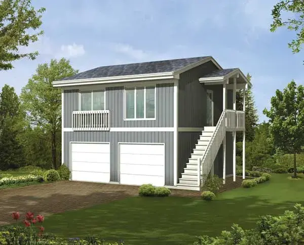 Traditional house plans 77-558 - front exterior, 576 sq ft, 1 bed, 1 bath house plans | Monster House Plans
