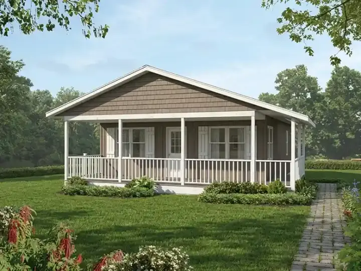 Traditional house plans 77-564 - front exterior, 720 sq ft, 2 bed, 1 bath house plans | Monster House Plans
