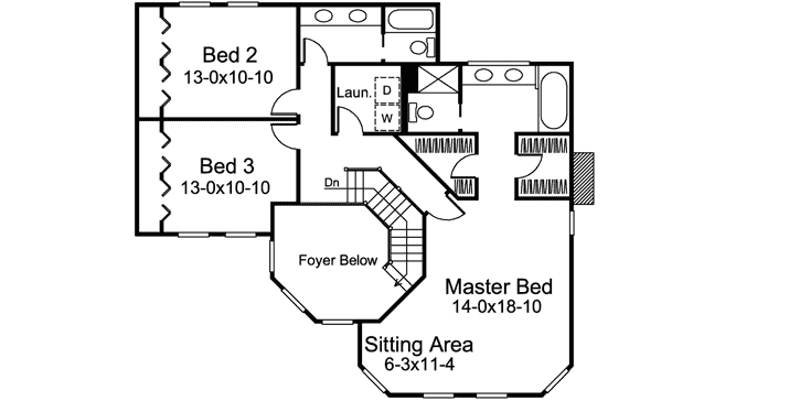 Upper/Second Floor Plan: 77-608