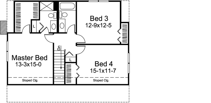 Upper/Second Floor Plan: 77-620