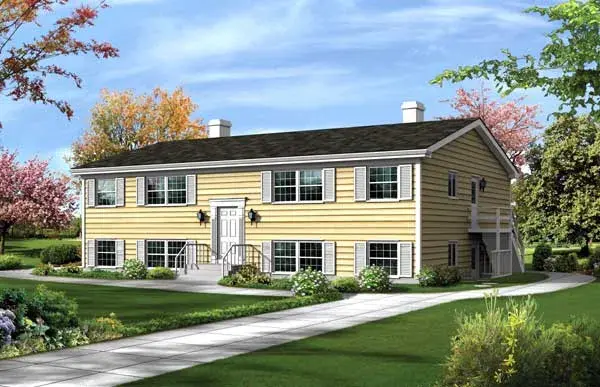 Traditional house plans 77-630 - front exterior, 3,604 sq ft, 8 bed, 4 bath house plans | Monster House Plans