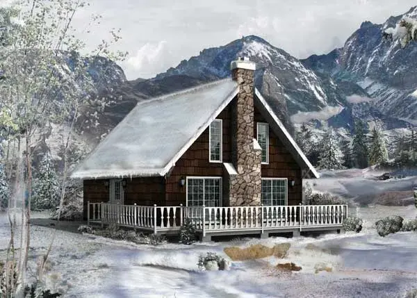 Country house plans 77-648 - front exterior, 1,211 sq ft, 2 bed, 1 bath house plans | Monster House Plans