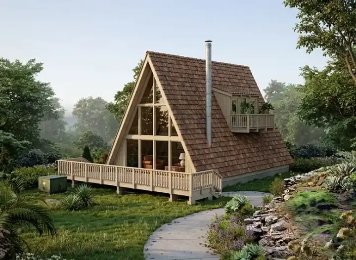 Contemporary house plans 77-649 - front exterior, 1,224 sq ft, 3 bed, 1 bath house plans | Monster House Plans