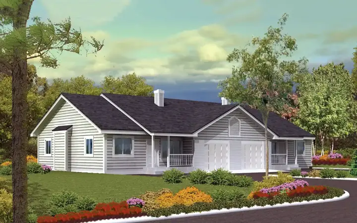 Traditional house plans 77-676 - front exterior, 1,904 sq ft, 2 bed, 1 bath house plans | Monster House Plans