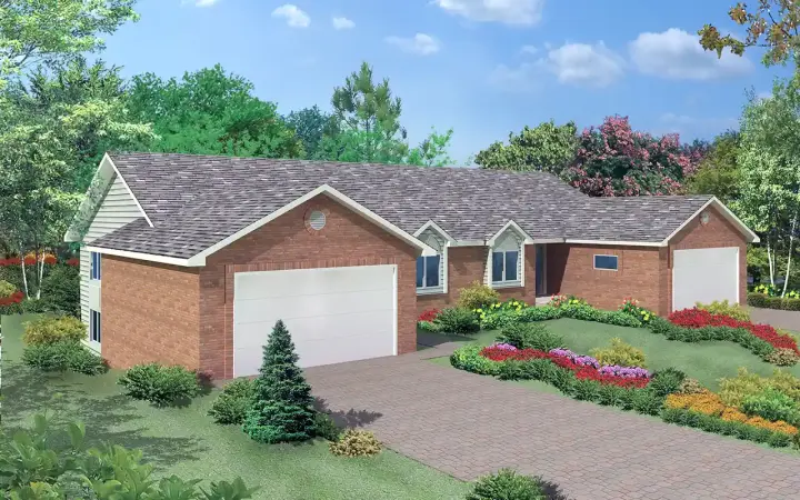 Traditional house plans 77-677 - front exterior, 2,800 sq ft, 2 bed, 2 bath house plans | Monster House Plans
