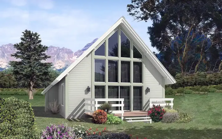 Contemporary house plans 77-681 - front exterior, 1,117 sq ft, 2 bed, 1 bath house plans | Monster House Plans