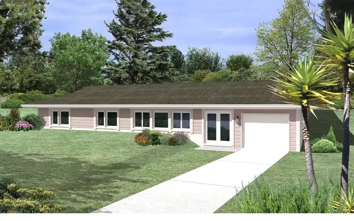 Traditional house plans 77-683 - front exterior, 1,643 sq ft, 3 bed, 2 bath house plans | Monster House Plans
