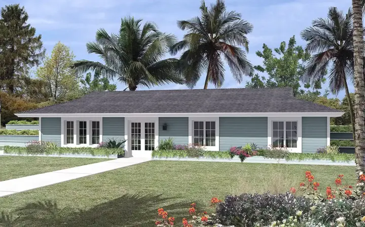Traditional house plans 77-685 - front exterior, 1,559 sq ft, 3 bed, 2 bath house plans | Monster House Plans