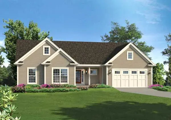 Traditional house plans 77-706 - front exterior, 1,820 sq ft, 3 bed, 2 bath house plans | Monster House Plans