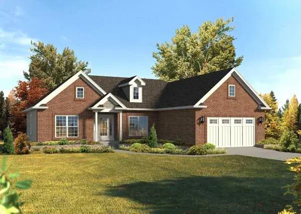 Traditional house plans 77-708 - front exterior, 1,863 sq ft, 3 bed, 2 bath house plans | Monster House Plans