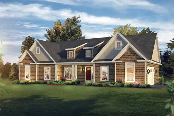 Traditional house plans 77-713 - front exterior, 2,033 sq ft, 3 bed, 2 bath house plans | Monster House Plans