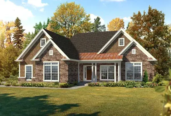 Traditional house plans 77-715 - front exterior, 2,050 sq ft, 3 bed, 2 bath house plans | Monster House Plans