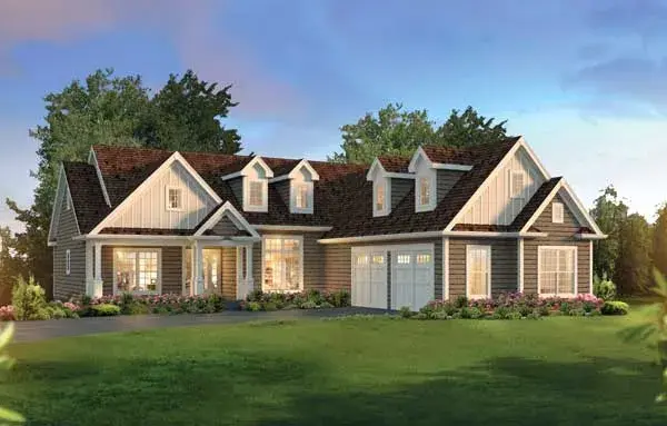 Traditional house plans 77-717 - front exterior, 1,983 sq ft, 3 bed, 2 bath house plans | Monster House Plans
