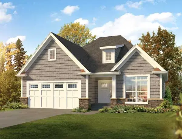 Traditional house plans 77-718 - front exterior, 1,615 sq ft, 2 bed, 2 bath house plans | Monster House Plans