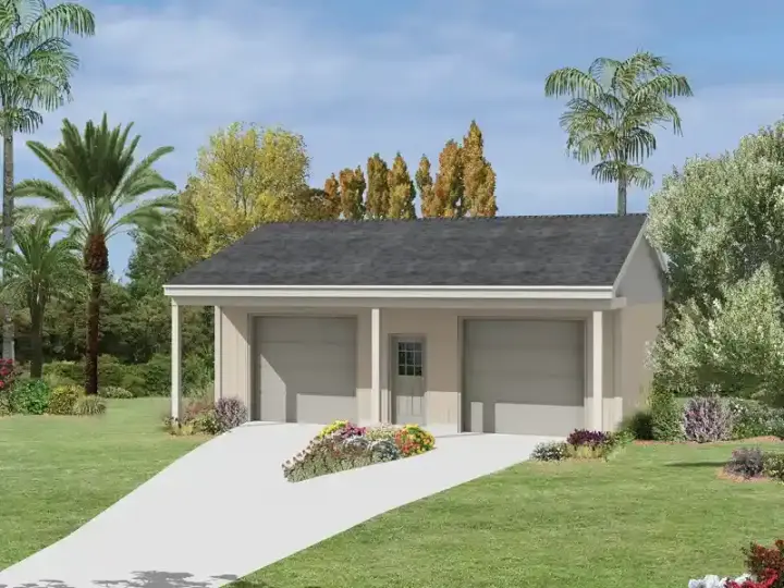 Traditional house plans 77-734 - front exterior, 768 sq ft, 0 bed, 0 bath house plans | Monster House Plans