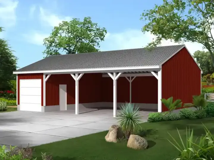 Ranch house plans 77-738 - front exterior, 960 sq ft, 0 bed, 0 bath house plans | Monster House Plans
