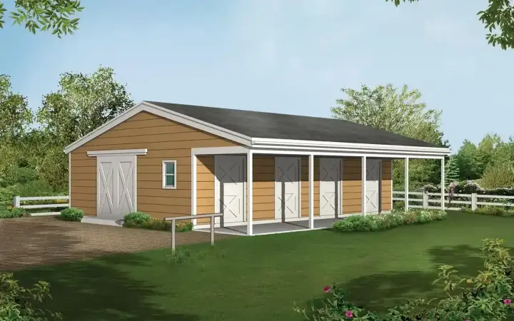 Ranch house plans 77-761 - front exterior, 864 sq ft, 0 bed, 0 bath house plans | Monster House Plans